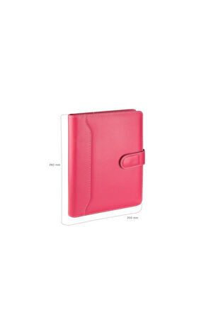 2026 Organizer Ajanda Kılıflı Tarihli Çizgili 168 Yaprak 17x24 Defterli Dilli Mıknatıslı Rainbow Vegan 20x26 cm. Fuşya