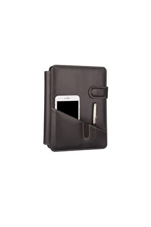 2026 Organizer Ajanda Telefon Kılıflı Tarihli Çizgili 168 Yaprak 17x24 Defterli Rainbow Vegan 20x26 cm. Siyah