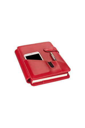 2026 Organizer Ajanda Telefon Kılıflı Tarihli Çizgili 168 Yaprak 17x24 Defterli Rainbow Vegan 20x26 cm. Kırmızı