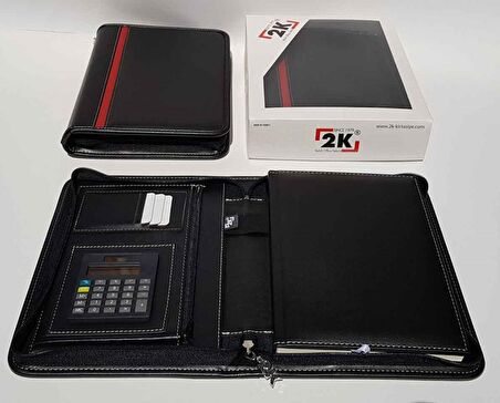 2K ORG. DEFTER 14x20 SUNİ DERİ FERM. SİYAH KAR. 5250
