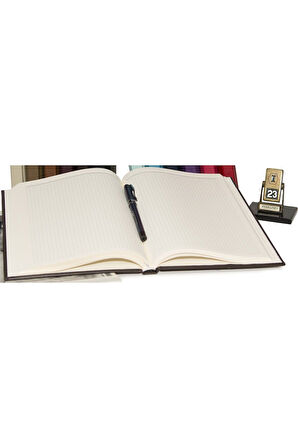 Deri Defter Günlük Journal Ajanda Tarihsiz Kareli 160 Yaprak Hilton Vegan 20x28 cm