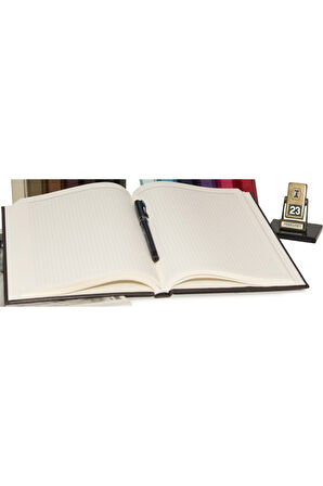 Deri Defter Günlük Journal Ajanda Tarihsiz Kareli 160 Yaprak Baron Vegan 20x28 cm