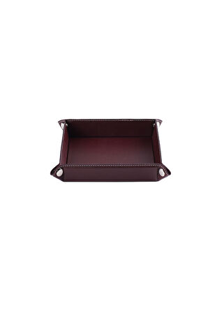 Masaüstü Organizer Düzenleyici Deri Dekoratif Sepet Kare Desktop Organizer Rainbow Vegan 16,5x16,5 cm