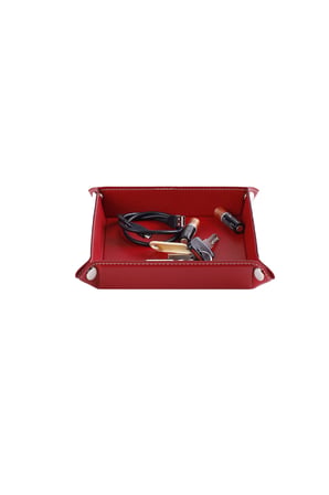 Masaüstü Organizer Düzenleyici Deri Dekoratif Sepet Kare Desktop Organizer Rainbow Vegan 16,5x16,5 cm