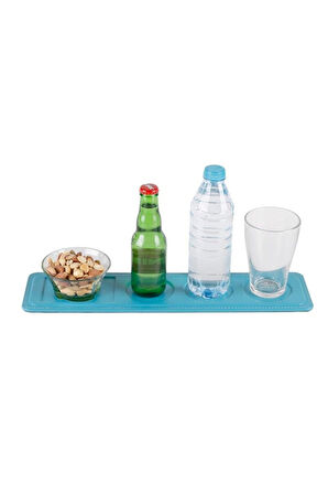 Bardak Altlığı Şişelik ve Çerezlik Masaüstü Coaster Bottle and Snack Holder Rainbow Vegan 9,5x42 cm