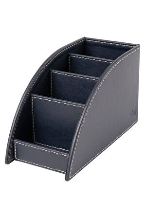 Masaüstü Deri Kalemlik Kumandalık Organizer 4 Gözlü Desktop Organizer Rainbow Vegan 10x21,5x12,5 cm