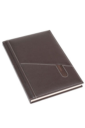 Deri Defter Günlük Journal Ajanda Tarihsiz Düz Telefon Kılıflı 160 Yaprak Vegan 17x24 cm