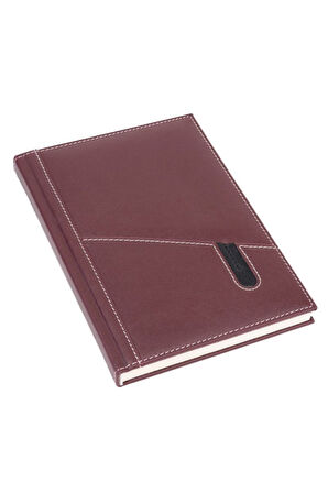 Deri Defter Günlük Journal Ajanda Tarihsiz Düz Telefon Kılıflı 160 Yaprak Vegan 17x24 cm