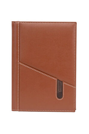 Deri Defter Günlük Journal Ajanda Tarihsiz Düz Telefon Kılıflı 160 Yaprak Vegan 17x24 cm