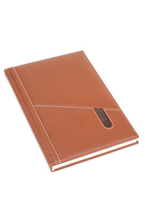 Deri Defter Günlük Journal Ajanda Tarihsiz Düz Telefon Kılıflı 160 Yaprak Vegan 17x24 cm