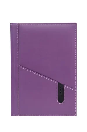 2026 YENİ YIL GÜNLÜK ÇİZGİLİ AJANDA DERİ TELEFON KILIFLI KAPAK 17X24 CM. LİLA