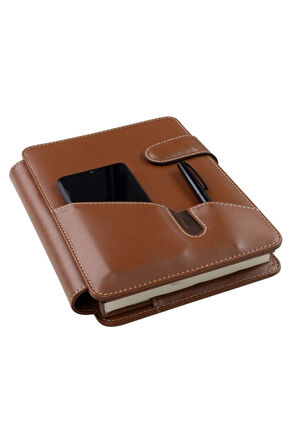 Organizer Ajanda Telefon Kılıflı Tarihsiz Çizgili 160 Yaprak 17x24 Defterli Rainbow Vegan 20x26 cm