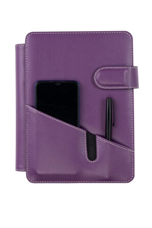 2026 YENİ YIL TARİHLİ GÜNLÜK ÇİZGİLİ 17*24 CM İÇ AJANDALI TELEFON KILIFI KAPAKLI DERİ ORGANİZER LİLA