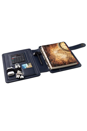 Organizer Ajanda Telefon Kılıflı 15x21 4 Delikli Tarihsiz Çizgili Blok 4 Halkalı Rainbow Vegan 20x26 cm