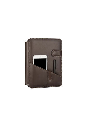 Organizer Ajanda Telefon Kılıflı 15x21 4 Delikli Tarihsiz Kareli Blok 4 Halkalı Rainbow Vegan 20x26 cm