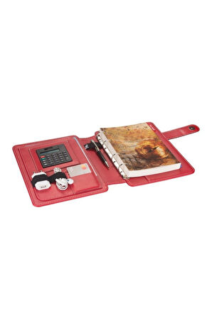 Organizer Ajanda Telefon Kılıflı 15x21 4 Delikli Tarihsiz Kareli Blok 4 Halkalı Rainbow Vegan 20x26 cm