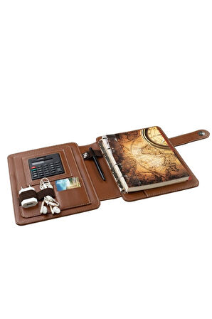 Organizer Ajanda Telefon Kılıflı 15x21 4 Delikli Tarihsiz Kareli Blok 4 Halkalı Rainbow Vegan 20x26 cm