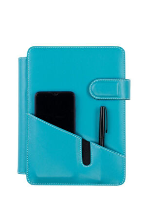 Organizer Ajanda Telefon Kılıflı 15x21 4 Delikli Tarihsiz Kareli Blok 4 Halkalı Rainbow Vegan 20x26 cm