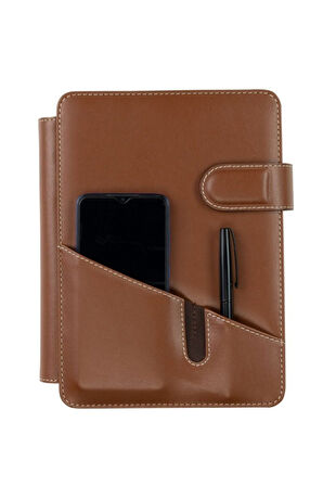 2026 YENİ YIL TARİHLİ GÜNLÜK ÇİZGİLİ 15*21 CM İÇ AJANDALI 4 HALKALI TELEFON KILIFI KAPAKLI DERİ ORGANİZER TABA