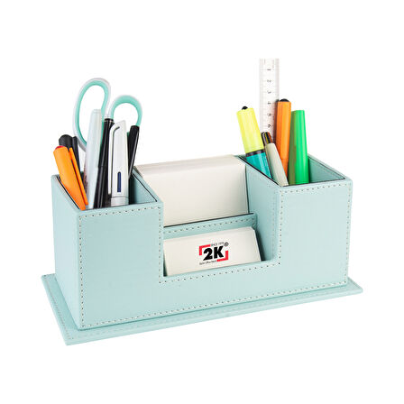 Masaüstü Deri Organizer Kalemlik 4 Gözlü Desktop Organizer Rainbow Vegan 10x12x25 cm.