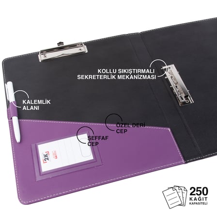 Evrak Sunum Tanıtım Firma Klasörü Sekreterlik A4 150 Yaprak Kapasiteli Ring Binder File Vegan 26,5x32 cm
