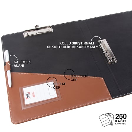 Evrak Sunum Tanıtım Firma Klasörü Sekreterlik A4 150 Yaprak Kapasiteli Ring Binder File Vegan 26,5x32 cm
