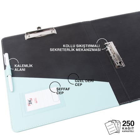 Evrak Sunum Tanıtım Firma Klasörü Sekreterlik A4 150 Yaprak Kapasiteli Ring Binder File Vegan 26,5x32 cm