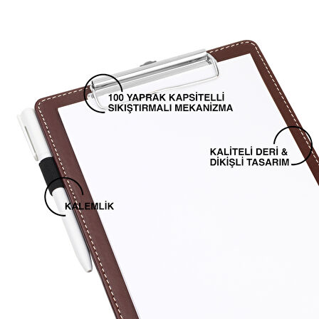 Sekreterlik,A5 Küçük Boy,Kapaksız,A5 Clipboard Vegan Suni Deri,17,5x24,5 cm.,Bordo