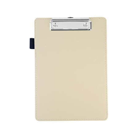 Sekreterlik,A5 Küçük Boy,Kapaksız,A5 Clipboard Vegan Suni Deri,17,5x24,5 cm.,Bej