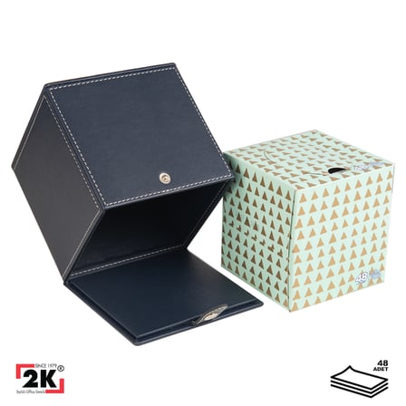 Peçetelik,Butik Kutu Mendil,Kağıt Mendil Muhafaza Kutusu,Vegan Deri,13*13*13 cm. Lacivert