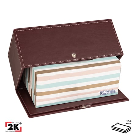 2K Premium Tasarım Vegan Deri Mendil ve Peçete Kutusu Maksi Boy Peçetelik Ofis Ev Hediyelik Masa üstü Aksesuar 24x13x10 cm. Bordo