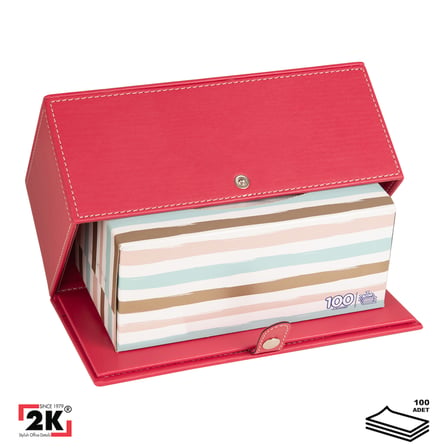 2K Premium Tasarım Vegan Deri Mendil ve Peçete Kutusu Maksi Boy Peçetelik Ofis Ev Hediyelik Masa üstü Aksesuar 24x13x10 cm. Fuşya