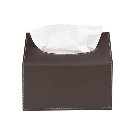 Peçetelik,Çek Al El ve Yüz Havlusu Kutu Mendil,Kağıt Mendil Muhafaza Kutusu,Vegan Deri,9*22*18 cm. Kahverengi