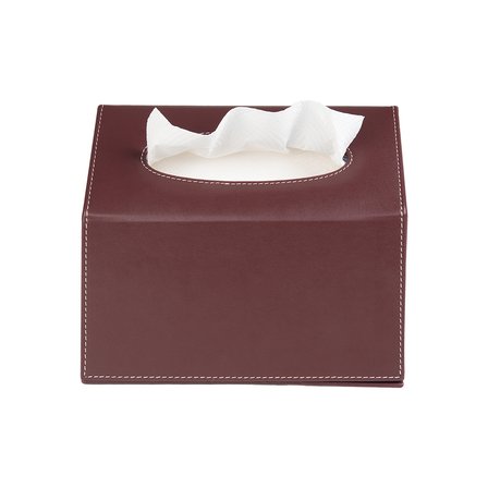 Peçetelik,Çek Al El ve Yüz Havlusu Kutu Mendil,Kağıt Mendil Muhafaza Kutusu,Vegan Deri,9*22*18 cm. Bordo