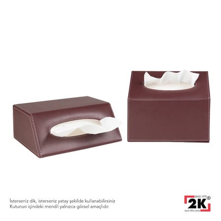 Peçetelik,Çek Al El ve Yüz Havlusu Kutu Mendil,Kağıt Mendil Muhafaza Kutusu,Vegan Deri,9*22*18 cm. Bordo