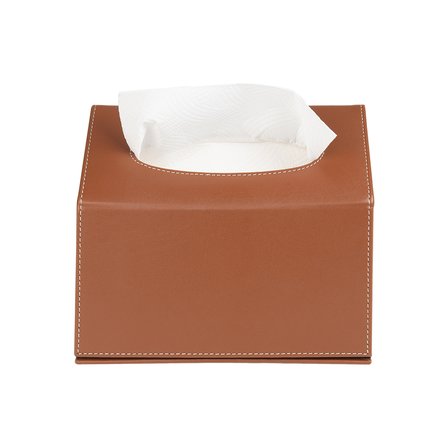Peçetelik,Çek Al El ve Yüz Havlusu Kutu Mendil,Kağıt Mendil Muhafaza Kutusu,Vegan Deri,9*22*18 cm. Taba