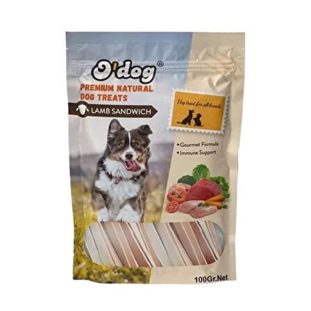 O Dog Kuzu Etli Sandwich Köpek Ödül Maması 100 Gr