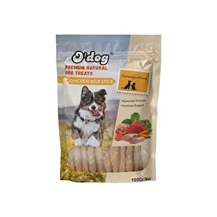 O'dog Tavuk Süt Aromalı Çubuk Köpek Ödülü 100 Gr 10'lu Paket