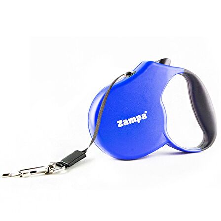 Zampa Loja Şerit Otomatik Köpek Gezdirme Tasması 5M L Mavi