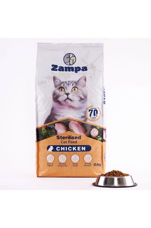 Zampa Tavuklu Kısırlaştırılmış Kedi Maması 15kg