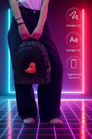 Zampago ShowMe Led Ekranlı Sırt Çantası - 10.000 mAh Powerbank Hediyeli