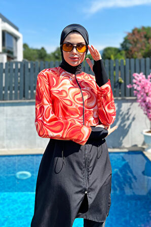 Tam Kapalı Tesettür Mayo 2322 Pera Turuncu | S