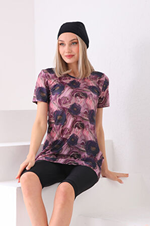 Likralı Yarı Kapalı Mayo 2415 Helen Mor | S