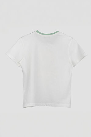 Kız Çocuk Bnt Renkli Logo T-Shirt - Beyaz | 7-8