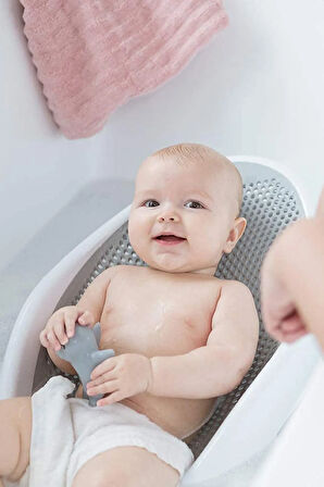 Soft Bebek Küveti - Silikon Fileli Bebek Besleme, Yıkama Banyo Küveti, Bebek Banyo Oturağı