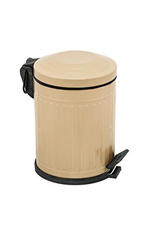 Foreca Vintage Çöp Kovası Çizlili Cappucino 5 Lt