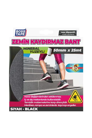 Segnan Zemin Merdiven Kaydırmaz Bant 50mmx25mt Siyah