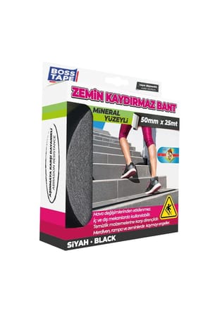 Segnan Zemin Merdiven Kaydırmaz Bant 50mmx25mt Siyah