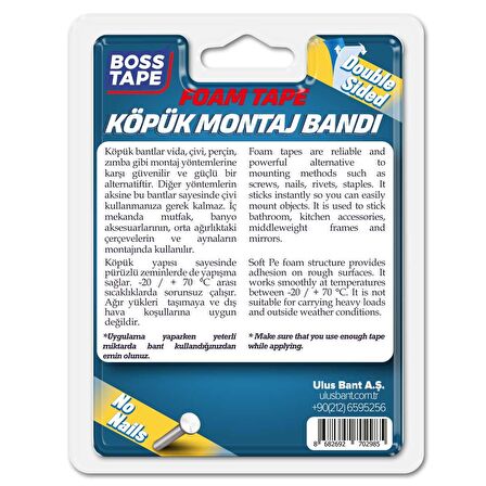 15 KG Solvent Akrilik Köpük Aksesuar Montaj Bandı 19mmx2mt