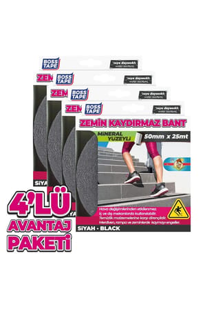Segnan 4 Adet Zemin Merdiven Kaydırmaz Bant 50mmx25mt